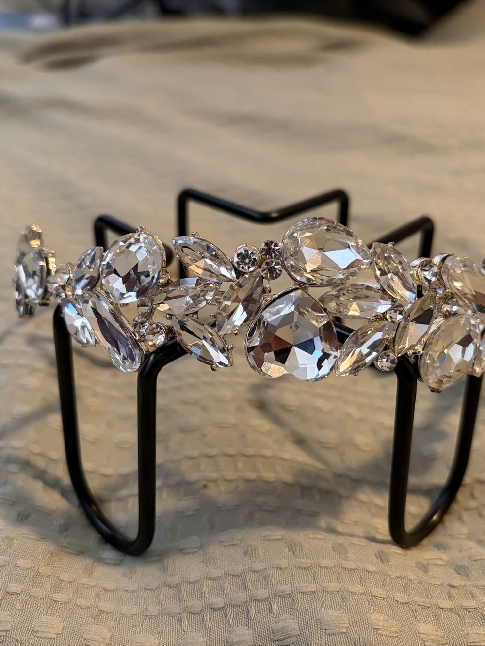 Clear Crystal Bridal Hair Comb - Sparkling Rhinestone Accent